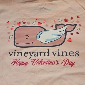 Vineyard Vines Pink Valentine's Whale Long Sleeve Tee